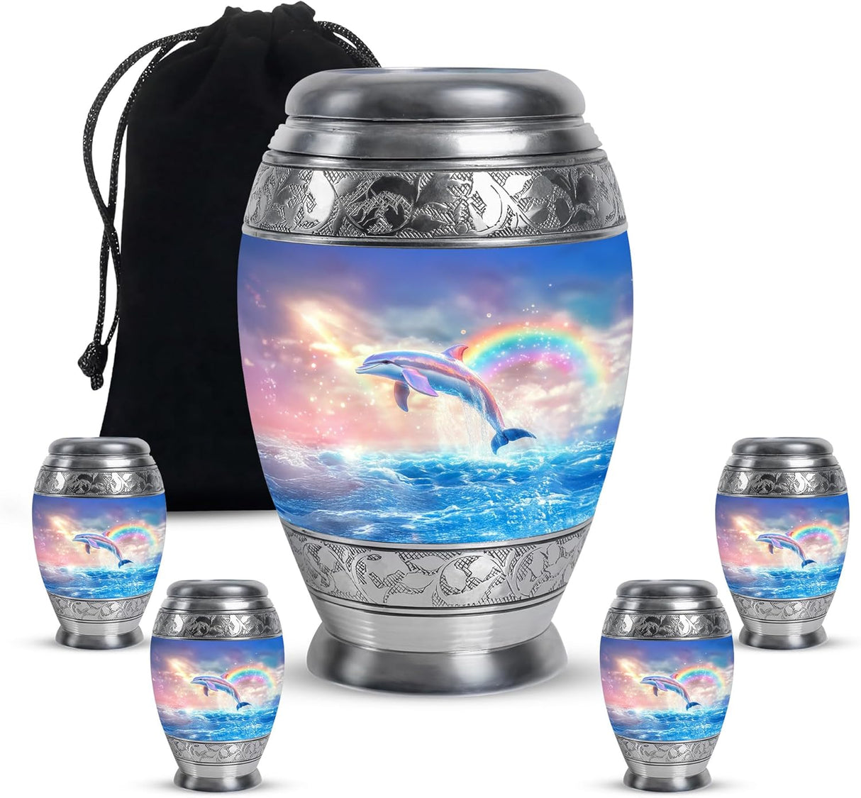 Dolphin Urn for Ashes - Funeral Urns of Human Ashes Adult Female - Cremation Urns for Men & Women - Companion Urn for Mom