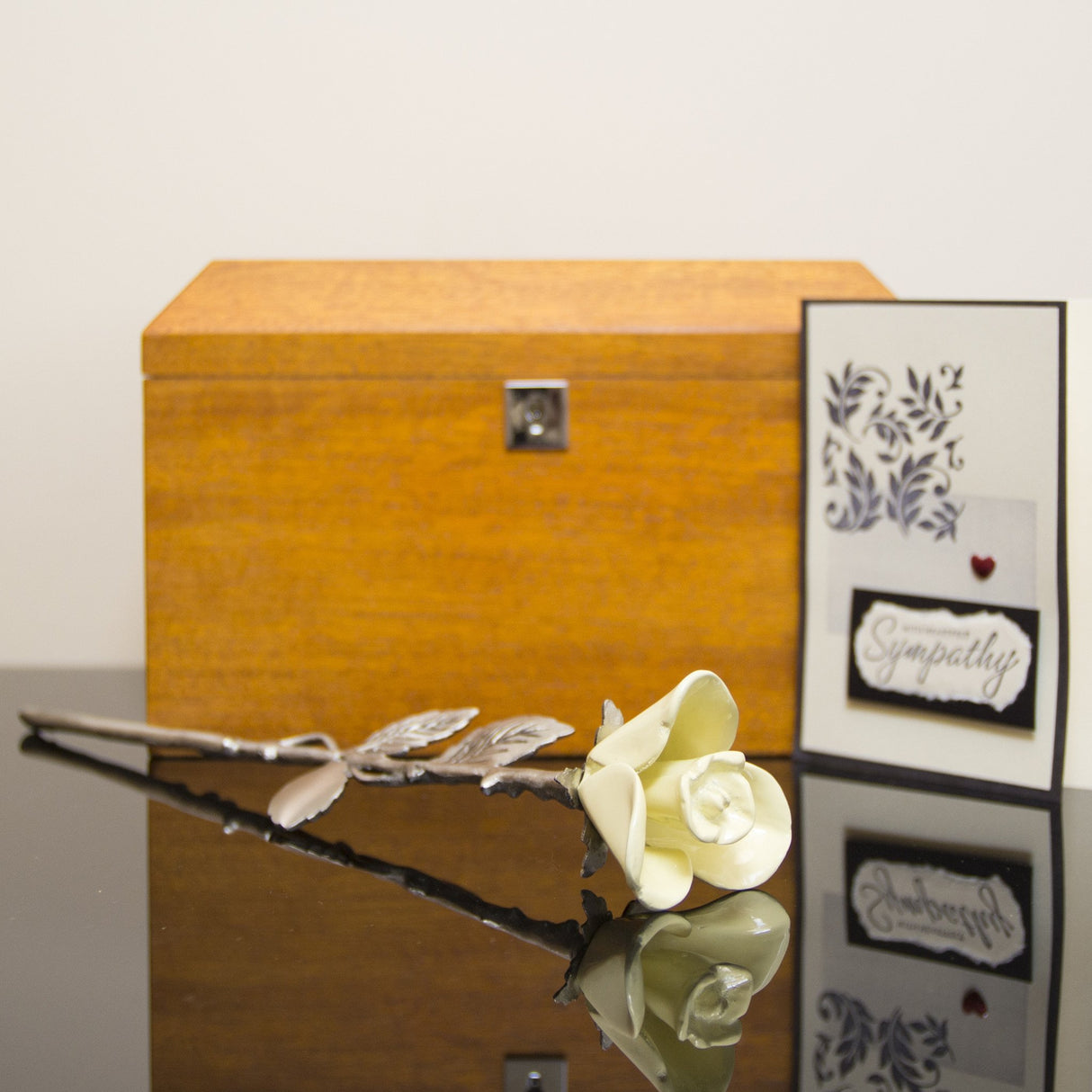 OneWorld Memorials Rose Stem Bronze Keepsake Urns - Extra Small Holds 1 Cubic Inch of Ashes - White Memorials Keepsake