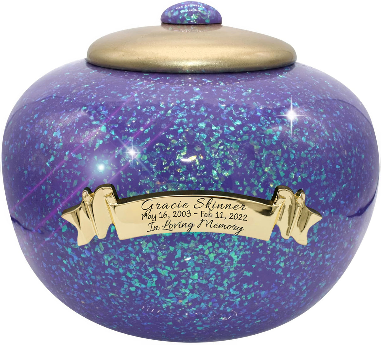 Glass Mosaic Cremation Urn for Ashes for Women - Personalized Cremation Urns for Human Ashes Adult Female Decorative Urns - Beautifully Handcrafted Glass Urn for Women