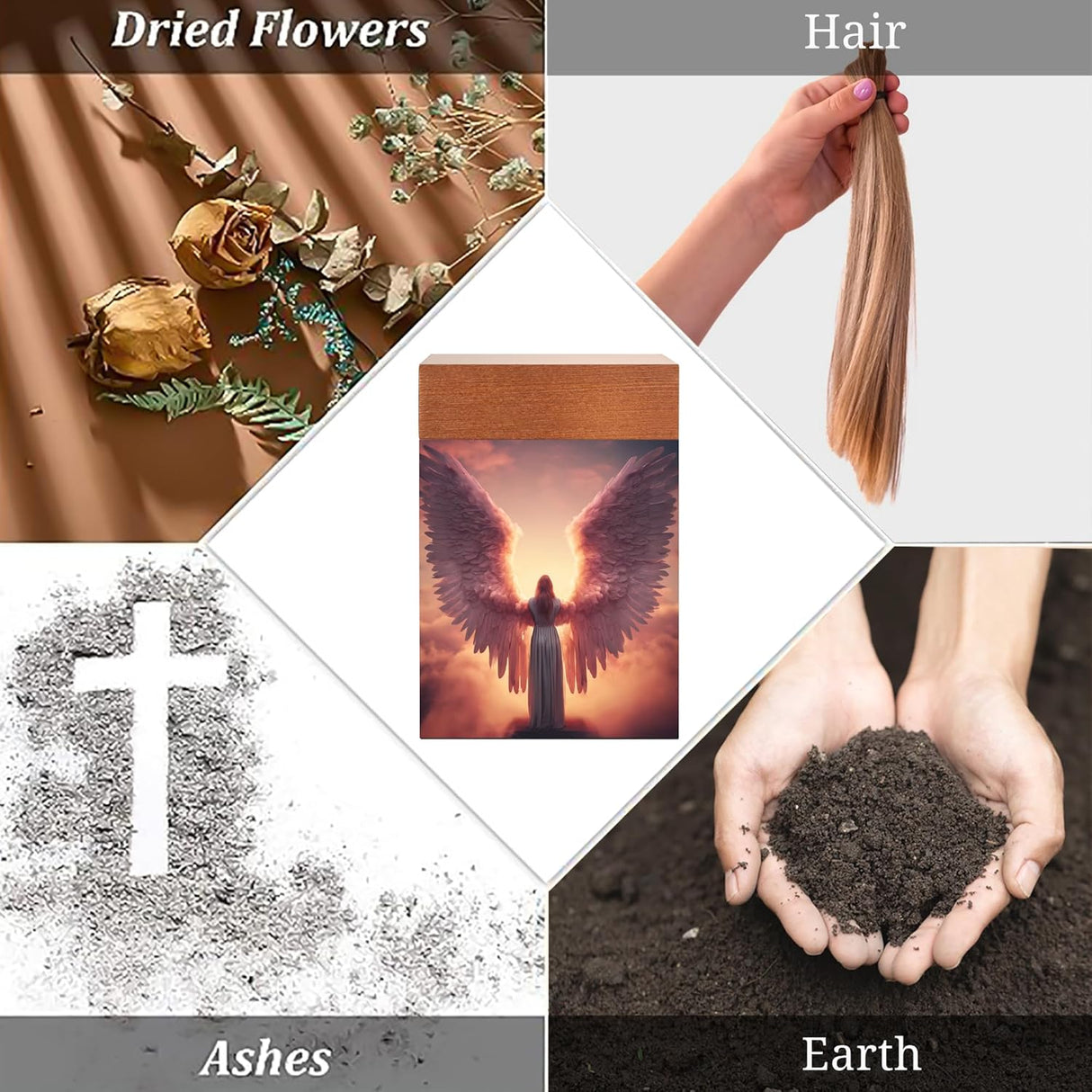 Small Urns for Ashes Keepsake, Wooden Small Cremation Urns for Male or Female Child, Pets Cat Dog, Mini Cremation Urn for Sharing Ashes,Hold 25 Cubic Inches Remains