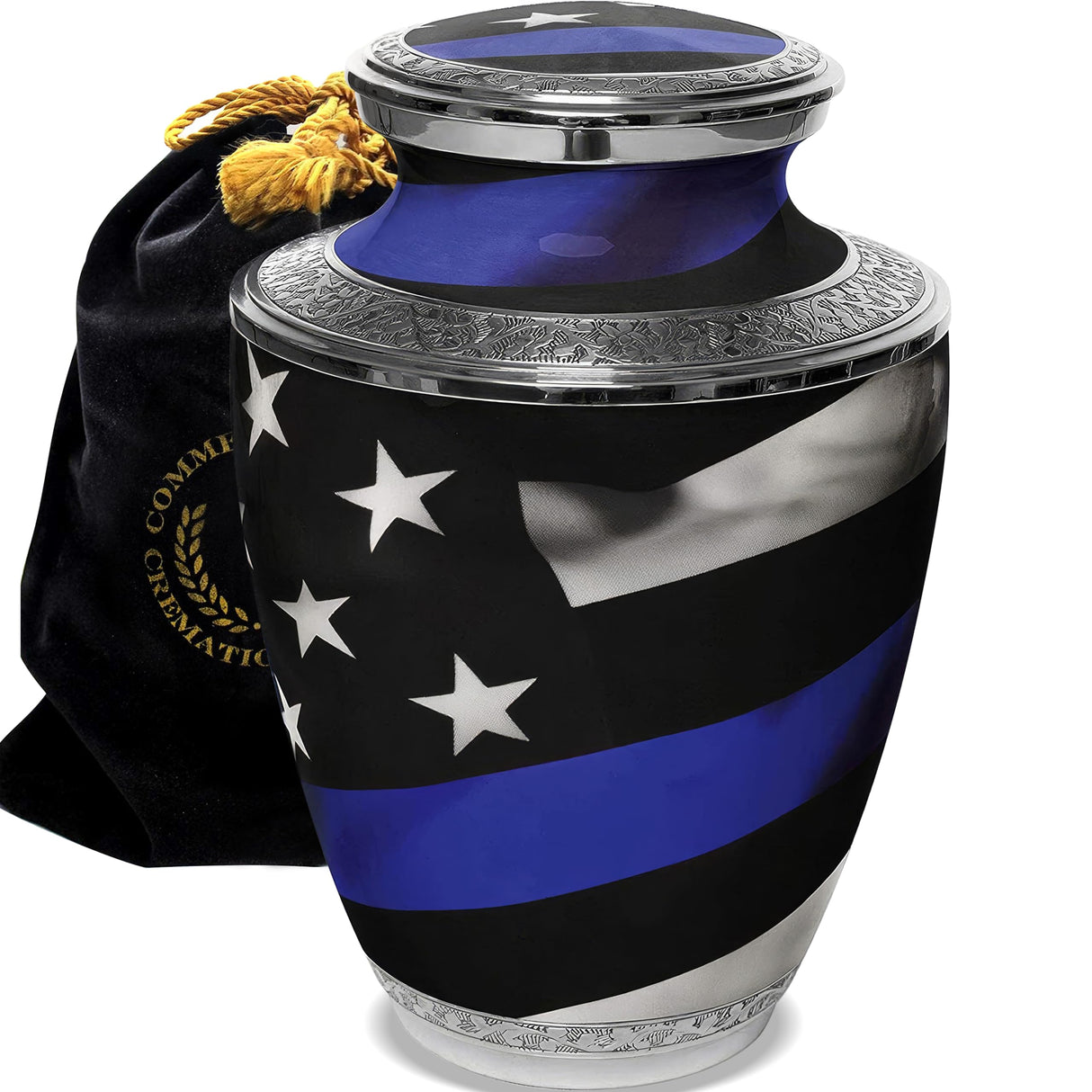 American Flag Cremation Urn for Ashes Adult Male - Beautifully Handcrafted Patriotic & Personalized Cremation Urns for Human Ashes Adult Man for Veteran or Patriot