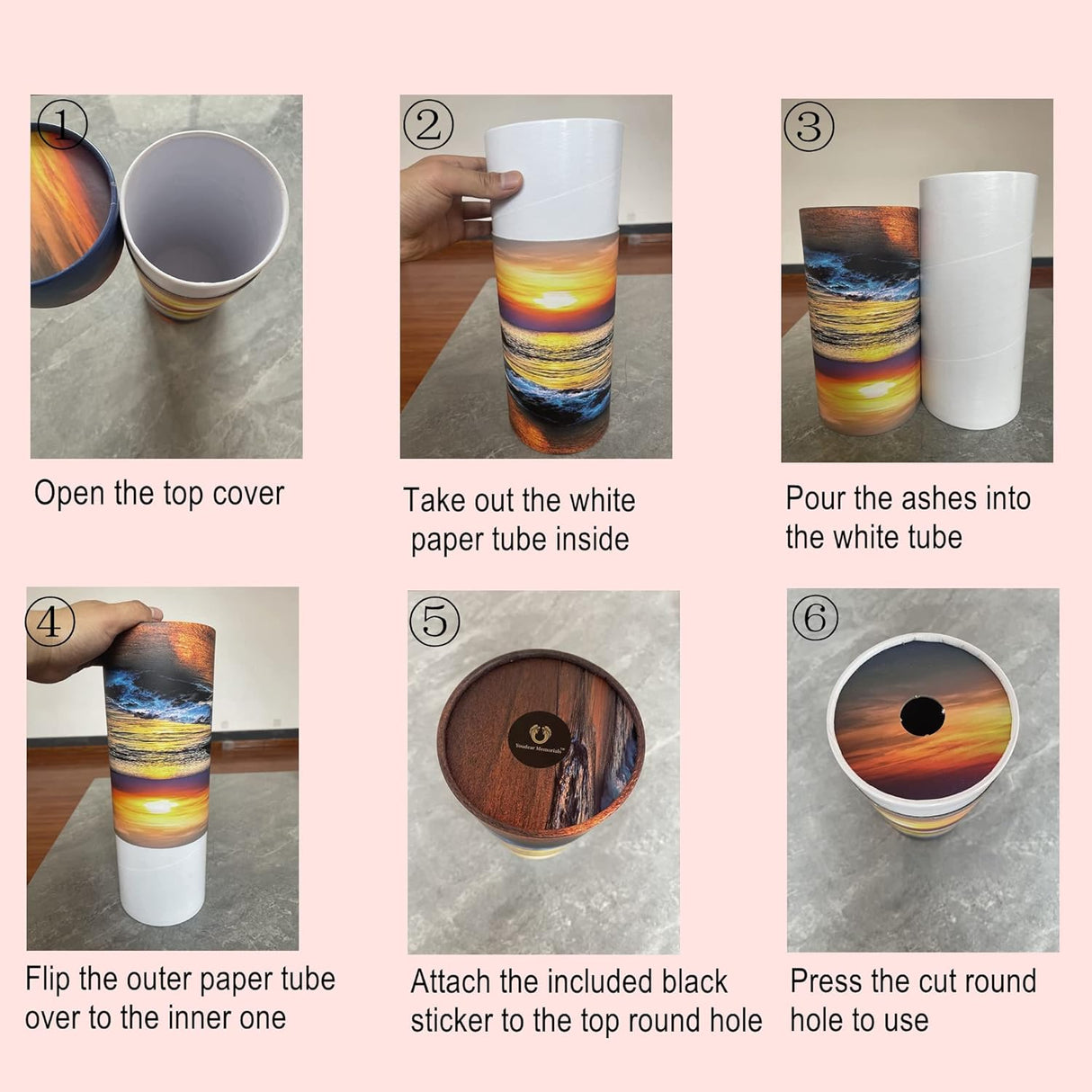 Ocean Sunset Scattering Urn – Biodegradable Scatter Tube for Ashes - Cremation Urn for Adult Ashes (Large)