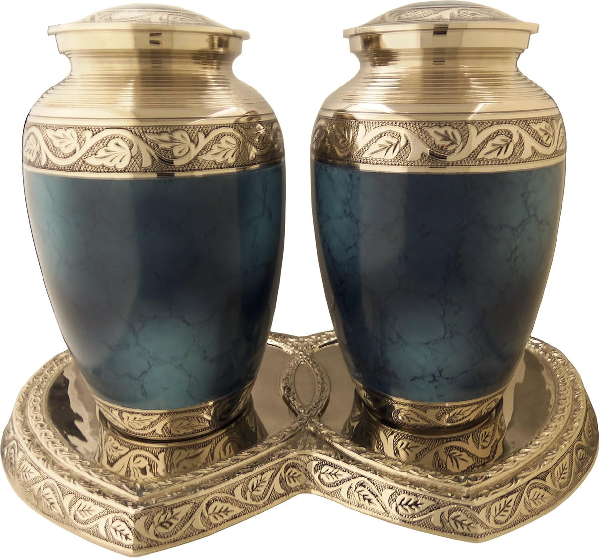 Grecian Companion Urn Set, Blue