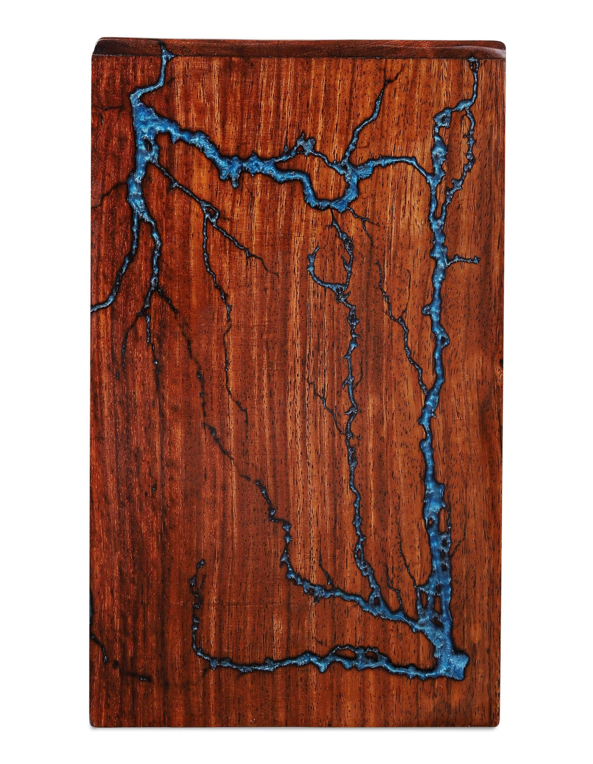 Wooden Cremation Urn for Human Ashes – Blue Epoxy Resin Adult Urn Jar, Decorative Memorial Urn for Men or Women – Funeral Burial Urn, (Medium 100 Cu/in)