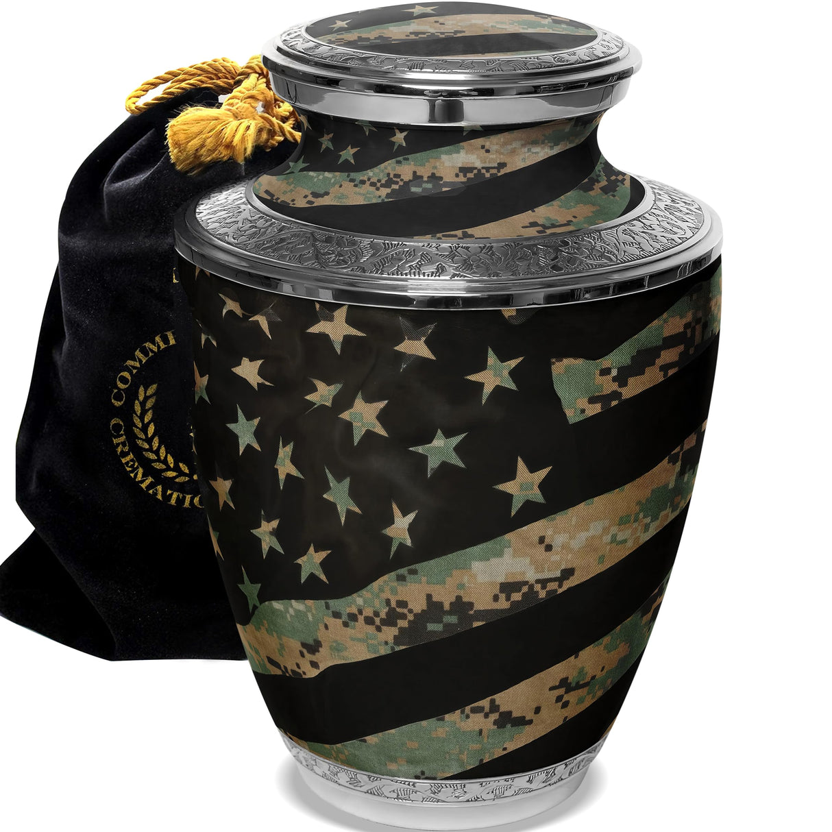 Army Cremation Urn for Ashes Adult Male - Beautifully Handcrafted Decorative Urns & Personalized Military Urns for Human Ashes Adult Man OCP
