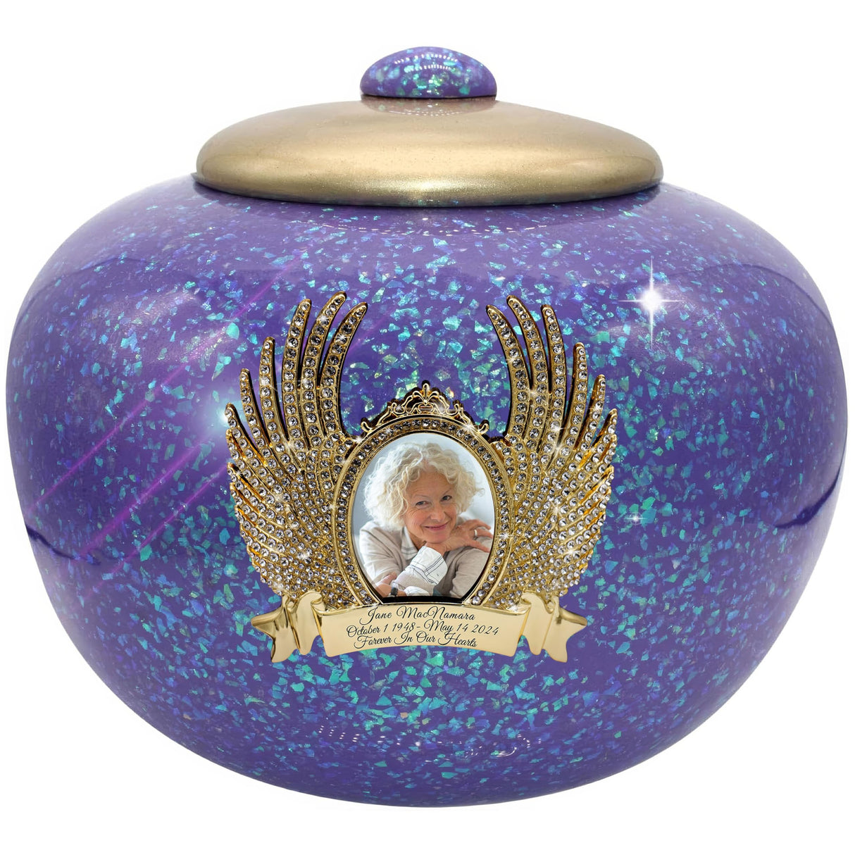 Glass Mosaic Cremation Urn for Ashes for Women - Personalized Cremation Urns for Human Ashes Adult Female Decorative Urns - Beautifully Handcrafted Glass Urn for Women
