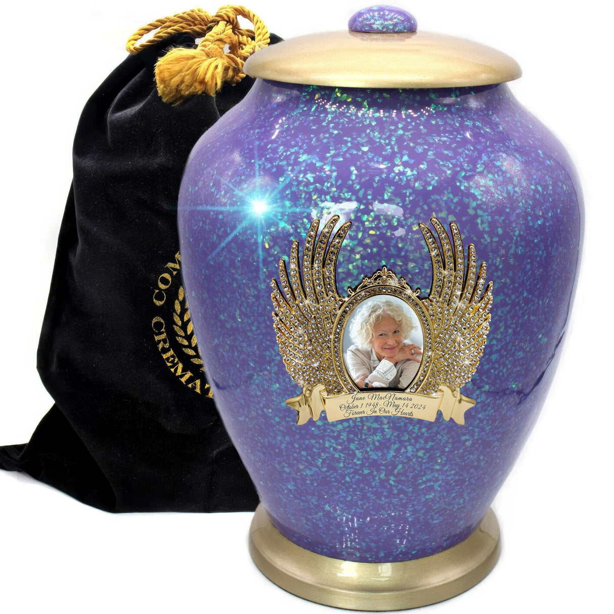 Glass Mosaic Cremation Urn for Ashes for Women - Personalized Cremation Urns for Human Ashes Adult Female Decorative Urns - Beautifully Handcrafted Glass Urn for Women