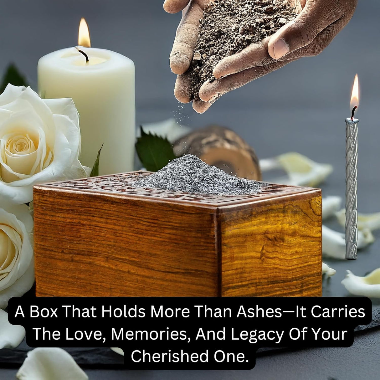 Artisans Crafted Premium Rosewood Decorative Hand Carved Wooden Urns | Carved with Precision | Memorial Wooden Urns for Loved Ones | Nagina International (X-Large)