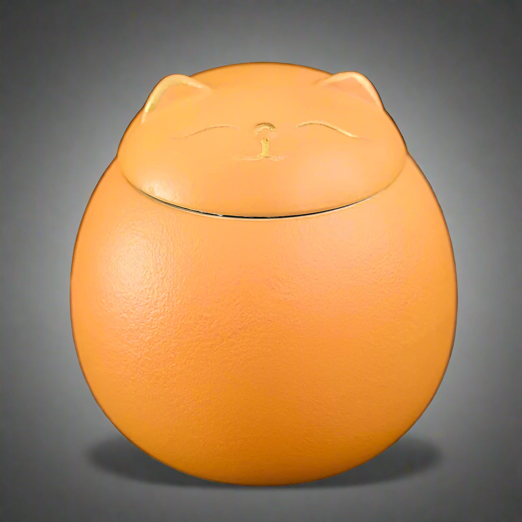 Orange Ceramic Pet Cremation Memorial Urns