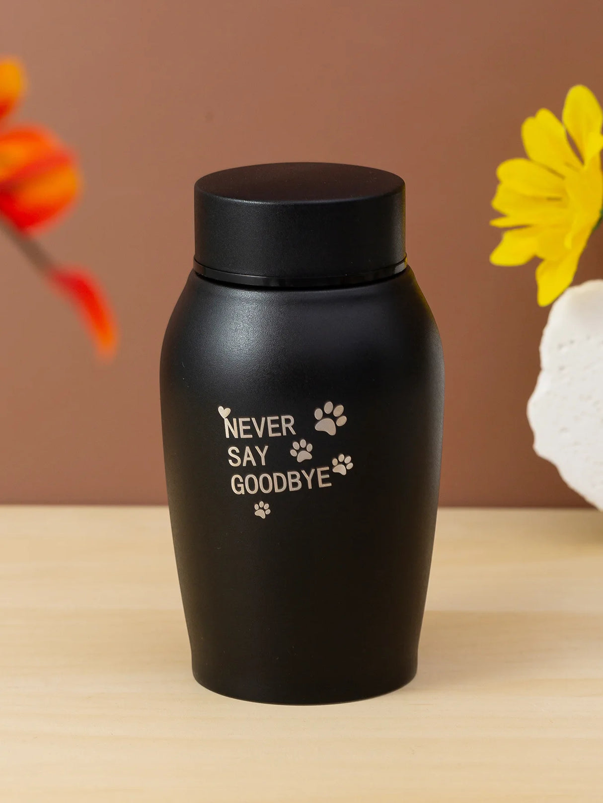 Never Say Goodbye Stainless Steel Pet Cremation Black Urns