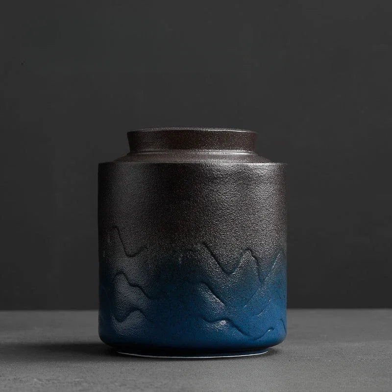 Black And Blue Funeral Memorial Urns Holder