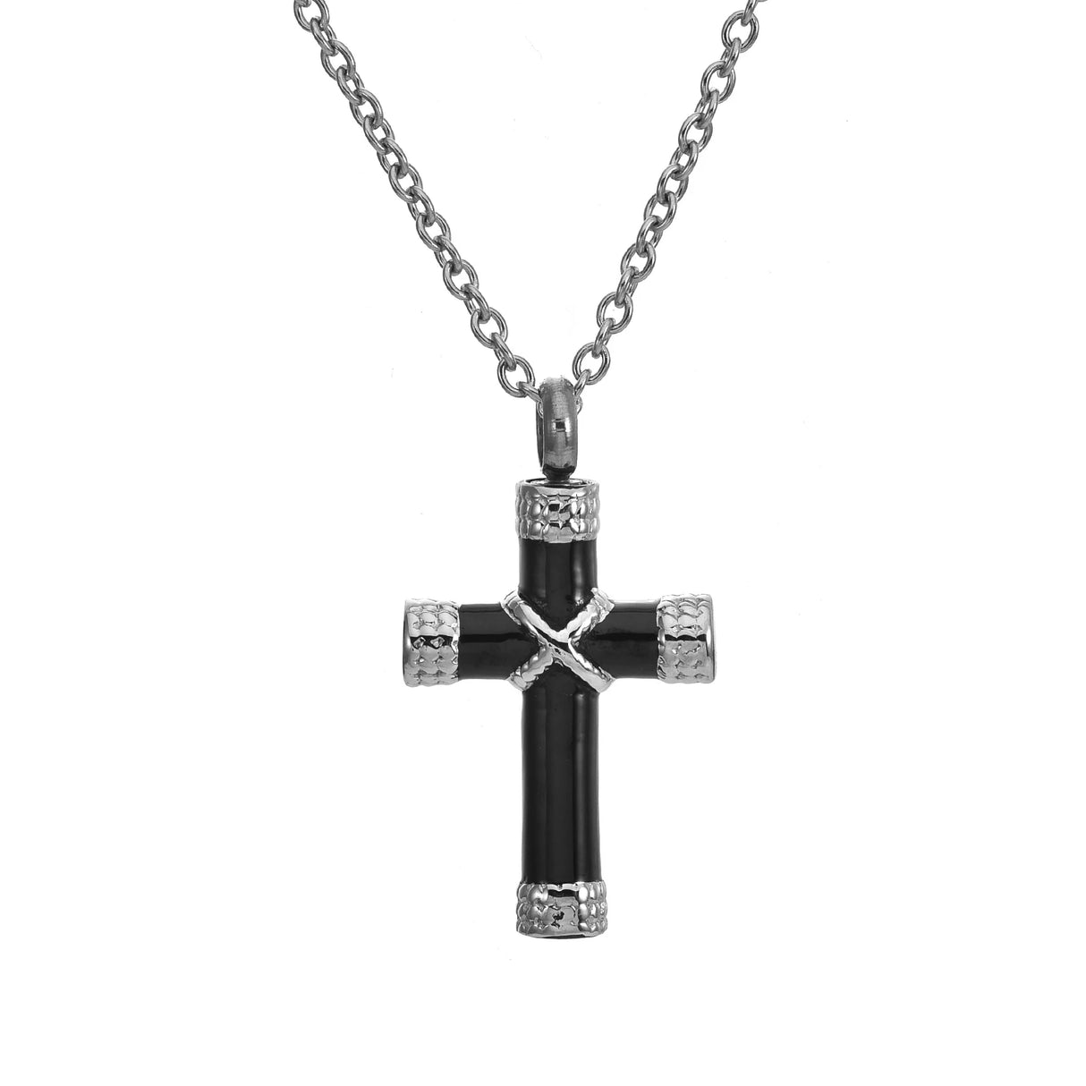 Black Gun Plated Stainless Steel Cremation Necklace