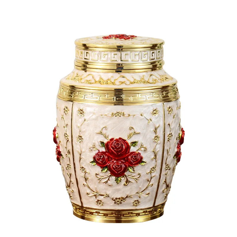 Red-Gold Elephant Rose Flower Urns