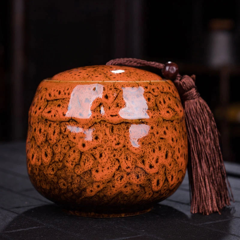 Orange Porcelain Burial Urns for Ashes