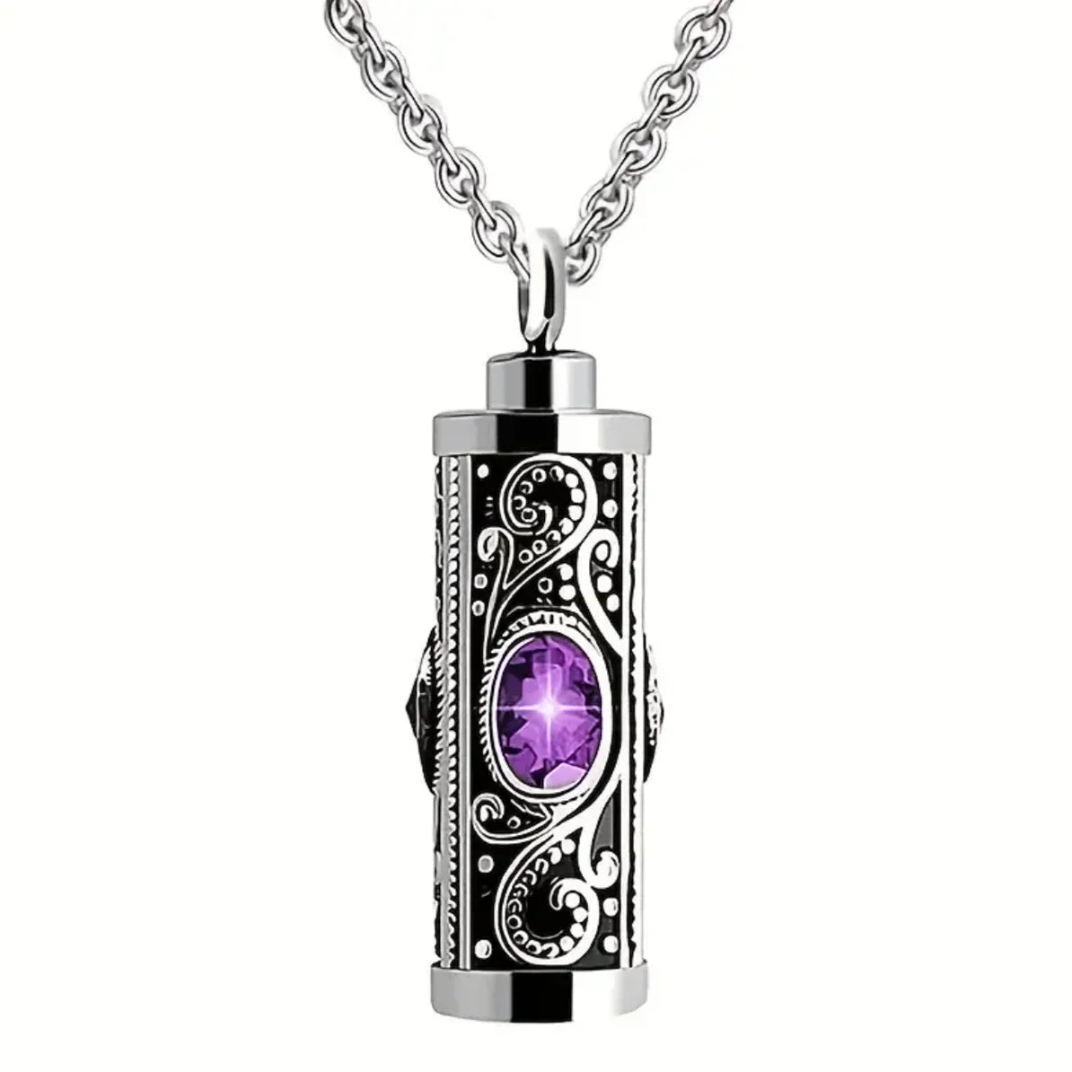 Purple Cherished Memories Ashes Urns Necklace