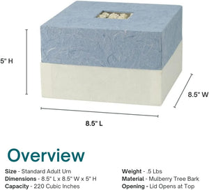 Embrace Biodegradable Urn- Floral Bouquet, Multi Color, Adult Sized Cremation Urn, 8.5 Inches Square