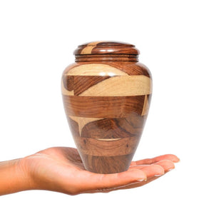 Large Wooden Cremation Urn – Handcrafted Memorial for Human Ashes, Adult Funeral Urn for Men & Women (Rosewood, Large (200Cu/Inches))
