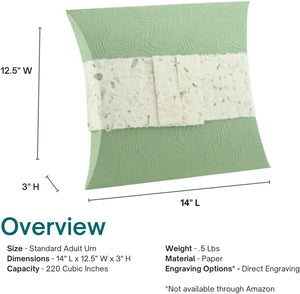 Journey Biodegradable Cremation Urn for Ashes - Fern, Earth Friendly Urn for Ground or Sea Burial, Eco Urn for Ashes, Adult Sized Cremation Urn