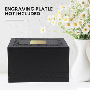 Wooden Urns for Human Ashes Adult Male Female, Up to 250 Cubic inches Tree of Life Wood Cremation Urns, Funeral Memorial Urns for Ashes Mom Dad (Black)