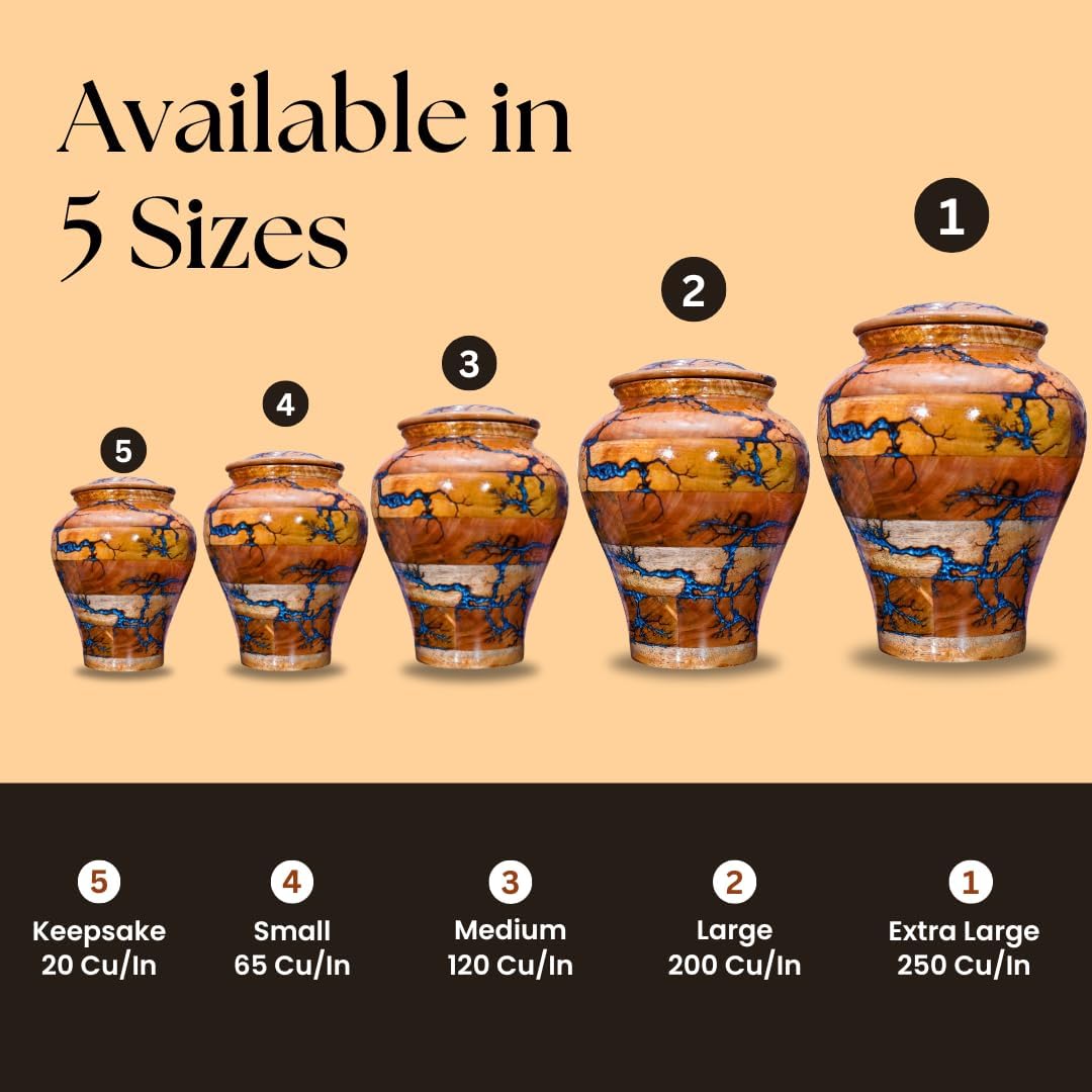 Urn for Human Ashes Large Wooden urn for Cremation Adult urn Box for Ashes Personalized Wooden urn Burial urn for Funeral Wood Box (No Personalised, Medium 120 LBS)
