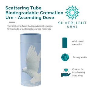 Ocean Sunset Scattering Tube, Biodegradable Cremation Urn for Ashes, Adult Sized Cremation Urn, 12.5 Inches High