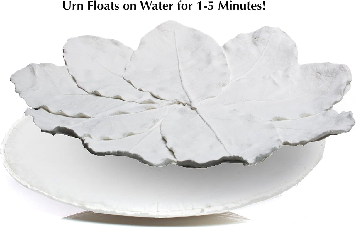 Biodegradable Urn for Human Ashes (The Lily at Peace) Burial Urn, Floats in Water, for Cremation, Ocean Scattering for Ashes, Adult Size W-302