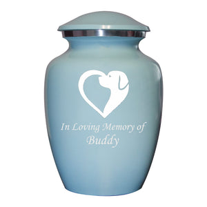 Blue Footprint Angel Wings Cremation Urn for Infants, Babies, Baby Boy, Urn, Ash Urns with Personalized Engraving (Footprint, Small)