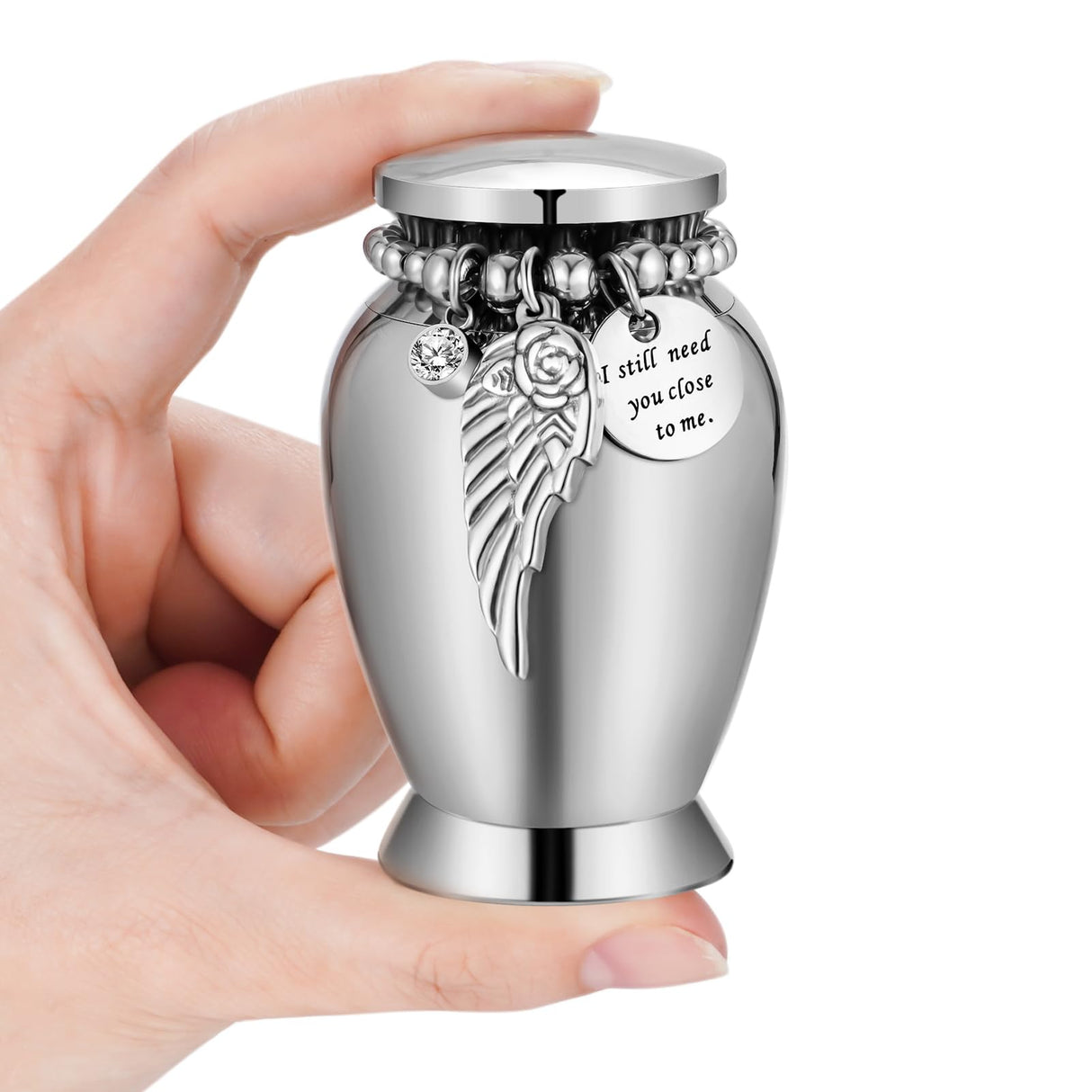 Small Urns for Human Ashes Keepsake Mini Cremation Urns for Loss of Loved One Stainless Steel Keepsake Urn for Ashes Compact Memorial Container