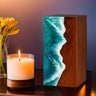 Handcrafted Wooden Ocean Wave Urn for Human Ashes – Epoxy Resin Memorial Urn for Adult Men & Women – Funeral Urn Box – Wooden Cremation Urns (Ocean Serenity Urn, (Large - 11.25" Hx6.25 W (250 Cu/in))