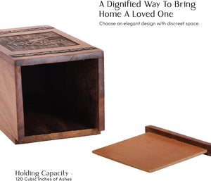 Naval Solider with Gun Wooden Cremains Box - Urns for Human Ashes Adult Large - Masculine Funeral Cremation Urns for Ashes - Adult Male - Memorial Gifts - Funeral Urns - 8 Inches