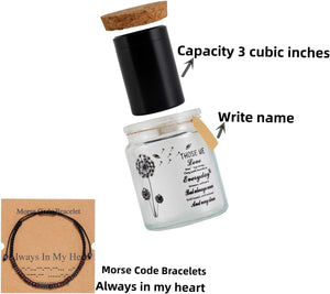 Small Urn Ashes Keepsake - Dandelion 3.5 inches glass Sharing Decorative Urn, Capacity 3 Cubic inches Funeral Memorial urn for Human, Pets - Qnty 1