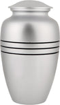 Decorative Burial Urn for Human Ashes Adult Female and Male 200+ Cubic Inches, Handcrafted Funeral Memorial Cremation Urn Affordable Urn for Human Ashes (Silver Black) ALPHA Living HOME