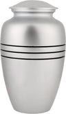 Decorative Burial Urn for Human Ashes Adult Female and Male 200+ Cubic Inches, Handcrafted Funeral Memorial Cremation Urn Affordable Urn for Human Ashes (Silver Black) ALPHA Living HOME