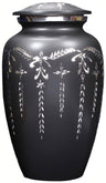 Decorative Burial Urn for Human Ashes Adult Female and Male 200+ Cubic Inches, Handcrafted Funeral Memorial Cremation Urn Affordable Urn for Human Ashes (Silver Black) ALPHA Living HOME