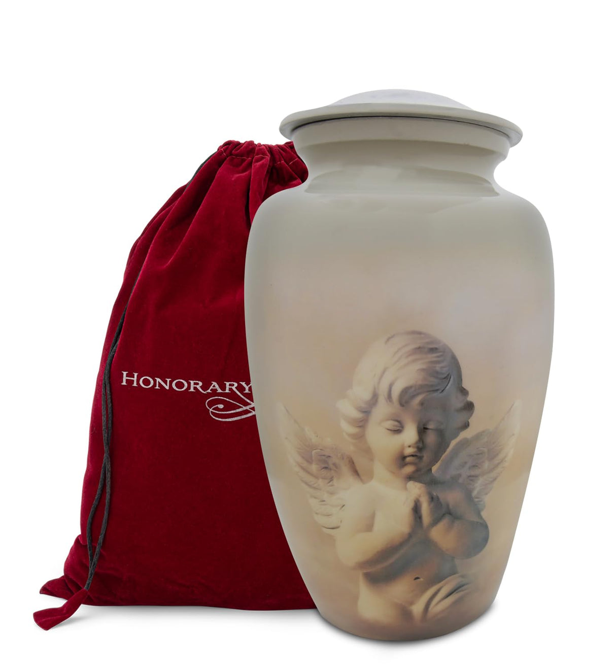 Patriotic Hearts Eagle Urn for Human Ashes | American Flag Cremation Urn for Adults, Veteran, Medium Size, Handmade Funeral Urns with Velvet Bag