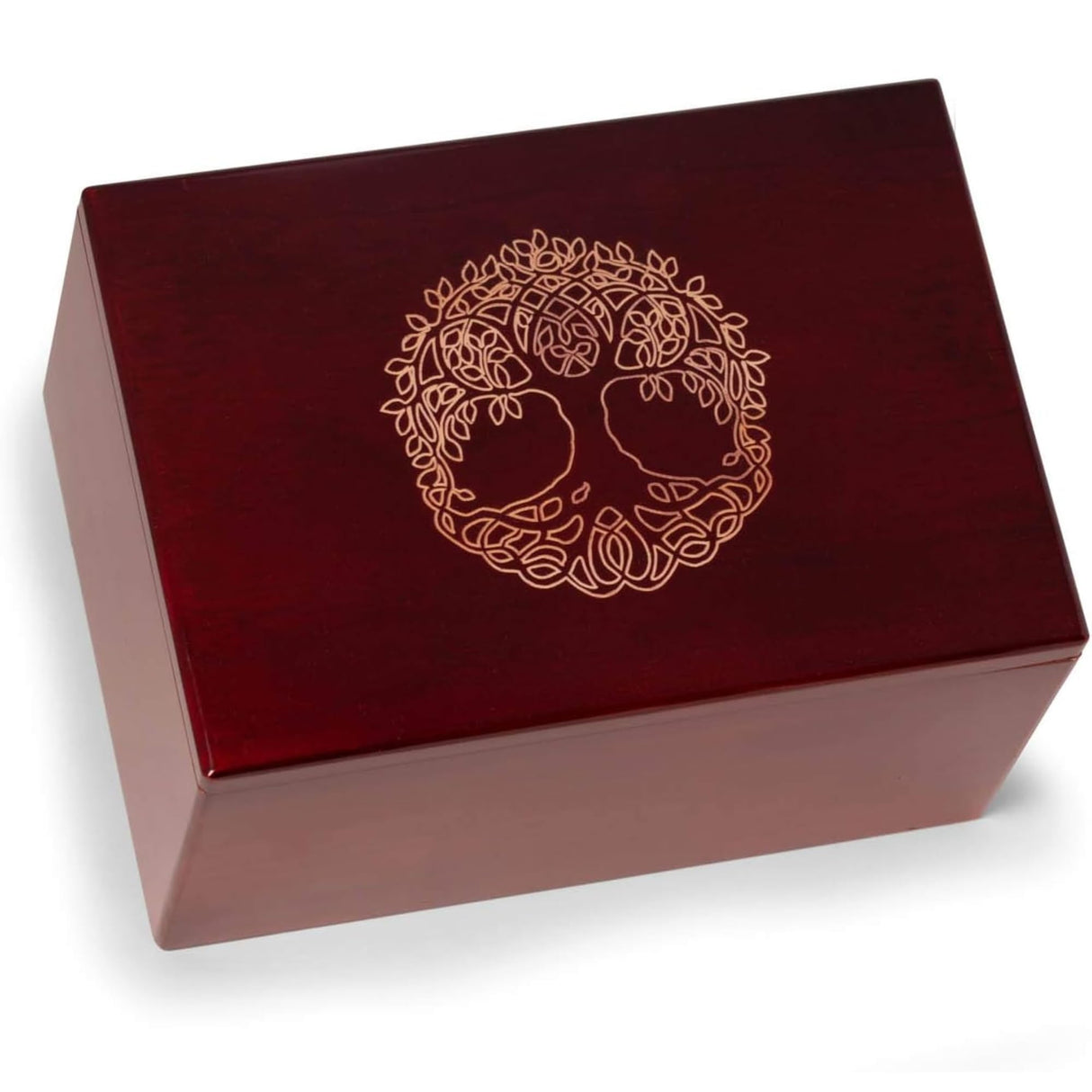 Bey-Berk Deering Moments Engraved Lacquered Rosewood Funeral Cremation Urn for Human Ashes (Cross-Dove, Large)