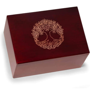 Bey-Berk Deering Moments Engraved Lacquered Rosewood Funeral Cremation Urn for Human Ashes (Cross-Dove, Large)