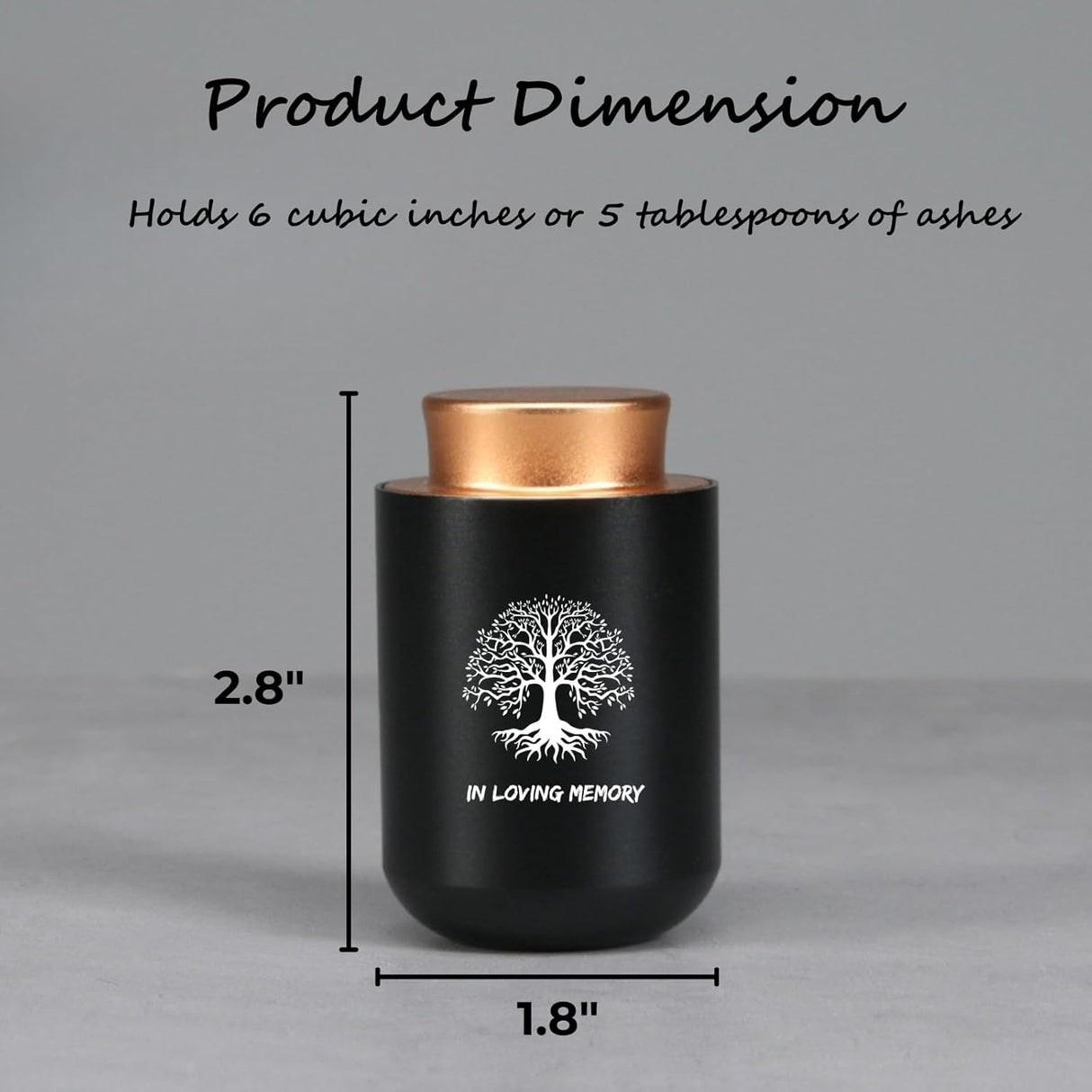 Plant Urn with Hydroponics Glass Vase, Small Urns for Human Ashes Keepsake, Memorial Keepsake Urn for Human Ashes, Mini Urns Small Urn for Ashes, Black