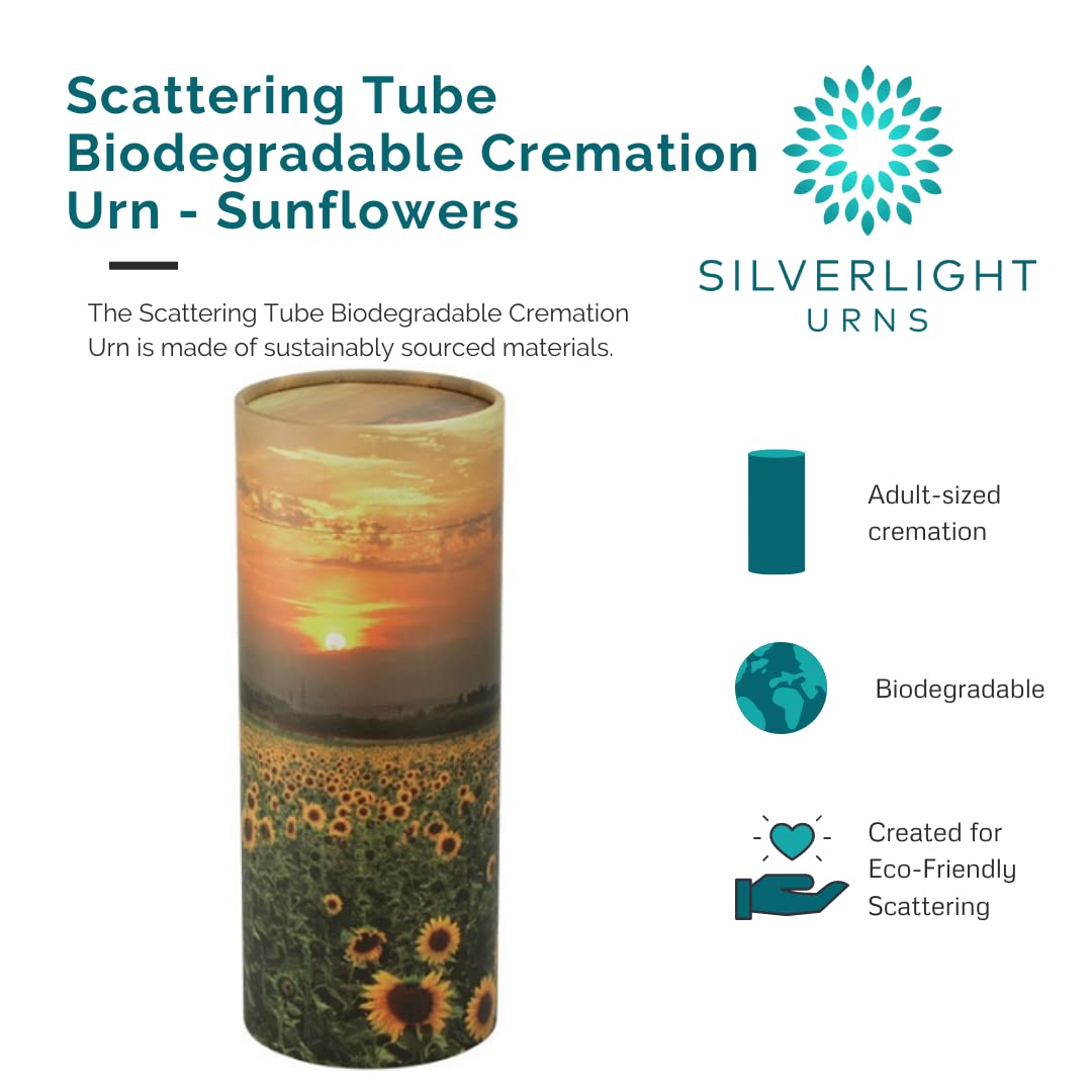 Ocean Sunset Scattering Tube, Biodegradable Cremation Urn for Ashes, Adult Sized Cremation Urn, 12.5 Inches High