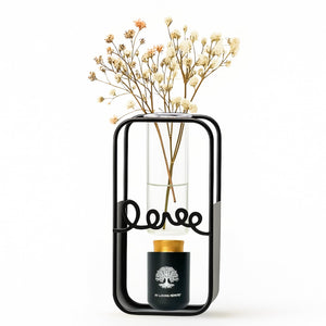 Plant Urn with Hydroponics Glass Vase, Small Urns for Human Ashes Keepsake, Memorial Keepsake Urn for Human Ashes, Mini Urns Small Urn for Ashes, Black