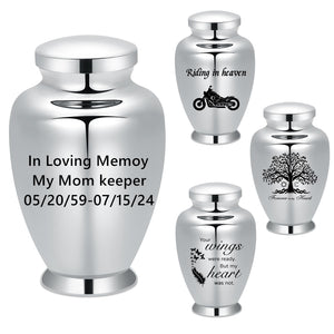 shajwo Large Cremation Urn for Ashes Human Adult Female Male Angel Wings Stainless Steel Urn for Human Ashes for Women Men Memorial Burial Funeral Decorative Urns for Ashes Keepsake Up to 220 IBS