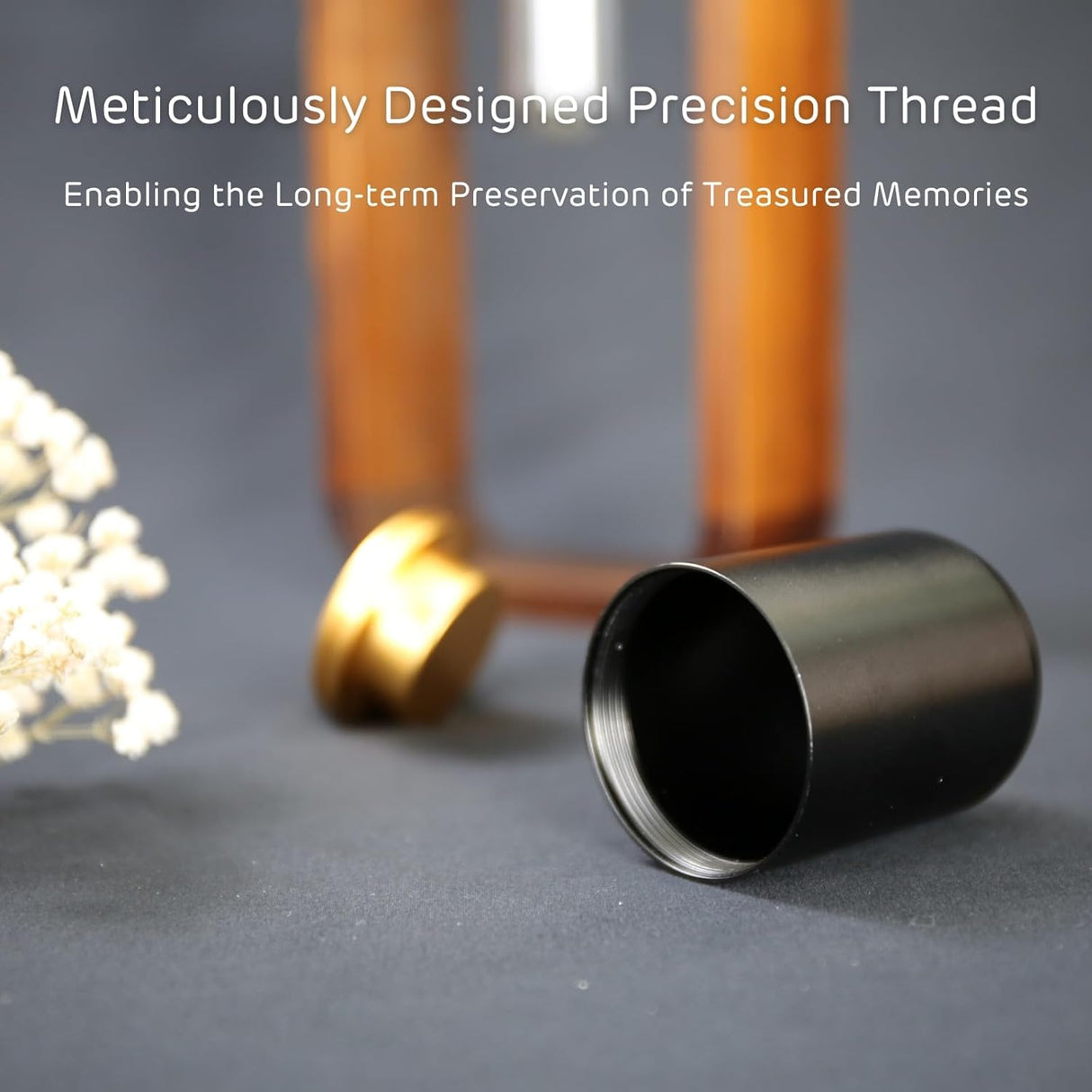 Plant Urn with Hydroponics Glass Vase, Small Urns for Human Ashes Keepsake, Memorial Keepsake Urn for Human Ashes, Small Mini Urns, Wooden Decor