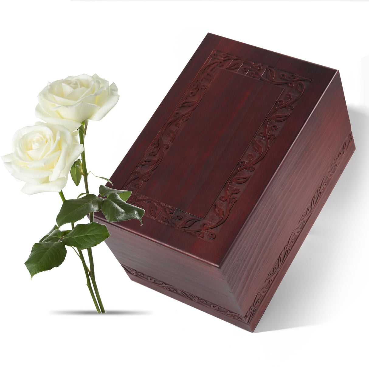 Wooden Urns for Human Ashes Adult Male Female, Up to 250 Cubic inches Tree of Life Wood Cremation Urns, Funeral Memorial Urns for Ashes Mom Dad (Black)