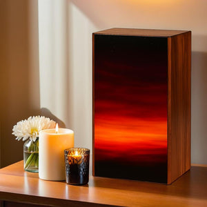 Handcrafted Wooden Ocean Wave Urn for Human Ashes – Epoxy Resin Memorial Urn for Adult Men & Women – Funeral Urn Box – Wooden Cremation Urns (Ocean Serenity Urn, (Large - 11.25" Hx6.25 W (250 Cu/in))