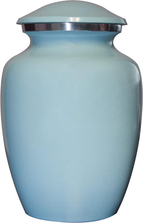 Blue Footprint Angel Wings Cremation Urn for Infants, Babies, Baby Boy, Urn, Ash Urns with Personalized Engraving (Footprint, Small)