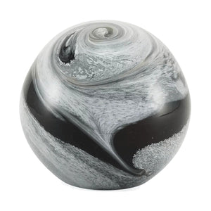 OneWorld Memorials Blue Glass Marble Swirl Ashes Keepsake Urn - Unique and Artistic Small Urn