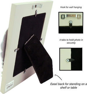 Angel Wings Memorial Photo Frame, Home Decor Gift For Death Of A Loved One, Holds 4-inch By 6-inch Photo, By Abbey & CA Gift,Antique White