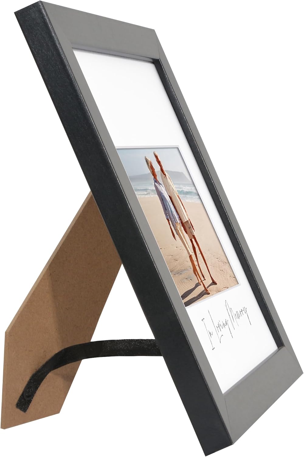 Americanflat Memorial Picture Frame with Shatter-Resistant Glass - Use as 4x6 Picture Frame with 3 Interchangeable Mats or Display 8x8 Photos without Mat - Signature Collection - Funeral Gifts - Black