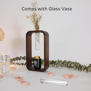 Plant Urn with Hydroponics Glass Vase, Small Urns for Human Ashes Keepsake, Memorial Keepsake Urn for Human Ashes, Small Mini Urns, Wooden Decor