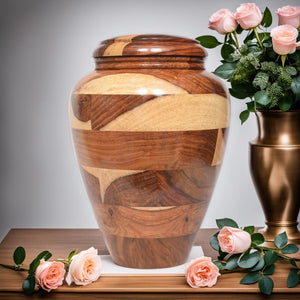 Large Wooden Cremation Urn – Handcrafted Memorial for Human Ashes, Adult Funeral Urn for Men & Women (Rosewood, Large (200Cu/Inches))
